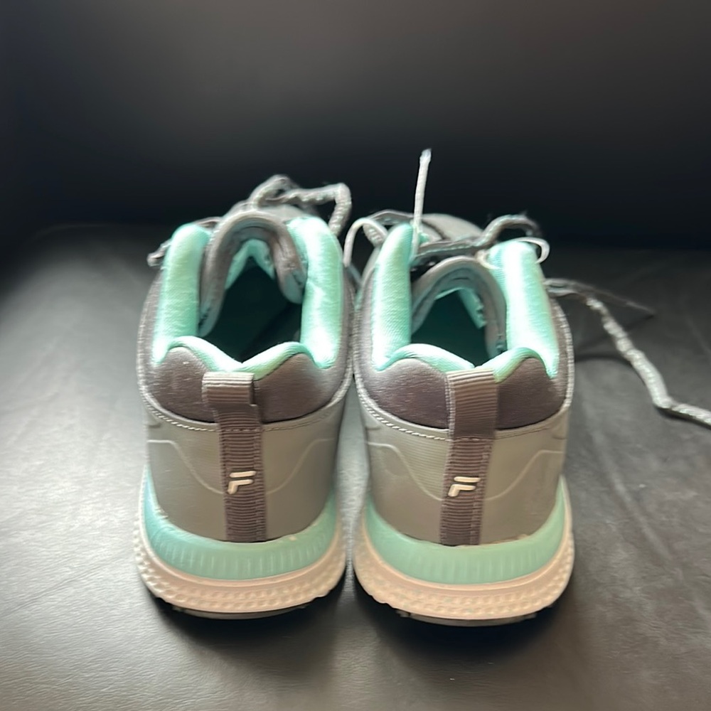 Fila Gray and Green Athletic Shoes with Modern Design